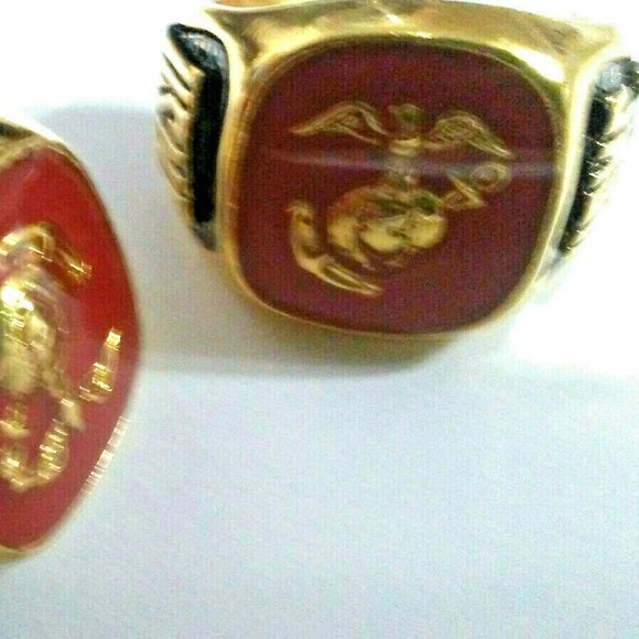 Marine Ring Red Military insignia Gold US Made NWT - Picture 4 of 9